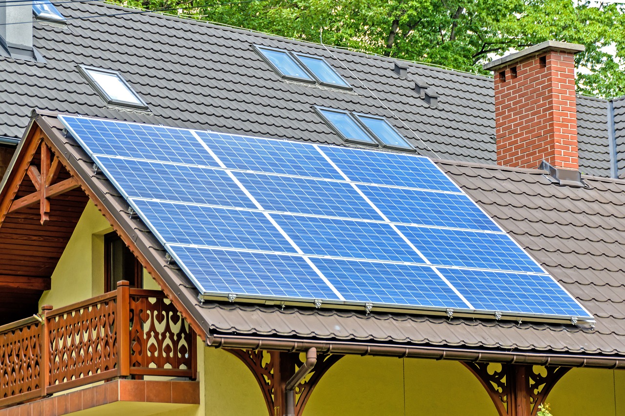 Solar panels on a house