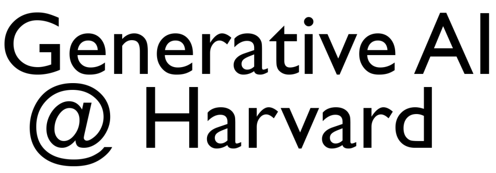 A logo that says Generative AI at Harvard