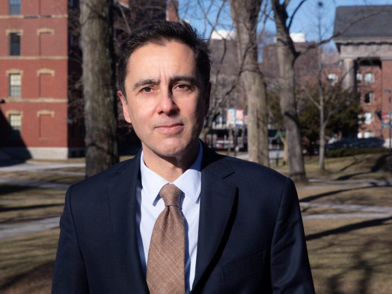 man in Harvard Yard.