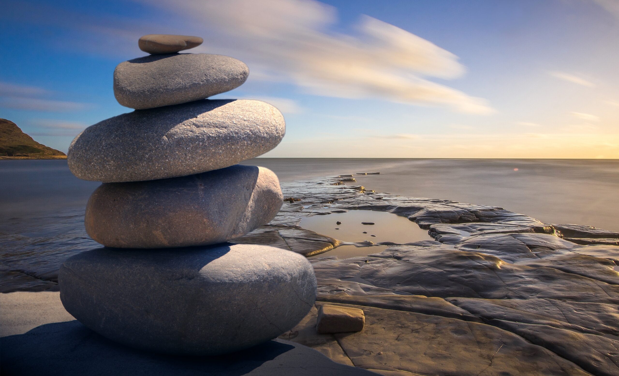 Rocks stacked on each other near the beach