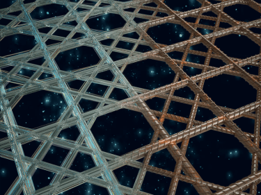 A lattice structure, kind of like you'd see in a wicker chair