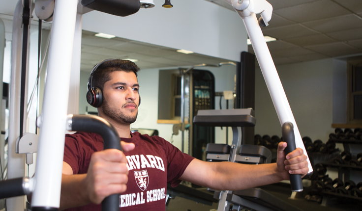 A man working out in a gym