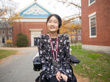 Melissa Shang in Harvard Yard