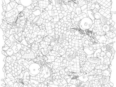 An abstract drawing of epidemiological soils showing piles of garbage.