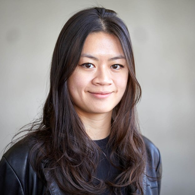 A headshot of a woman