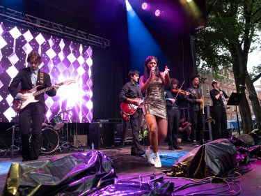 A band playing on a stage