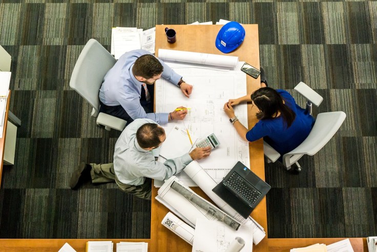 People working at a table