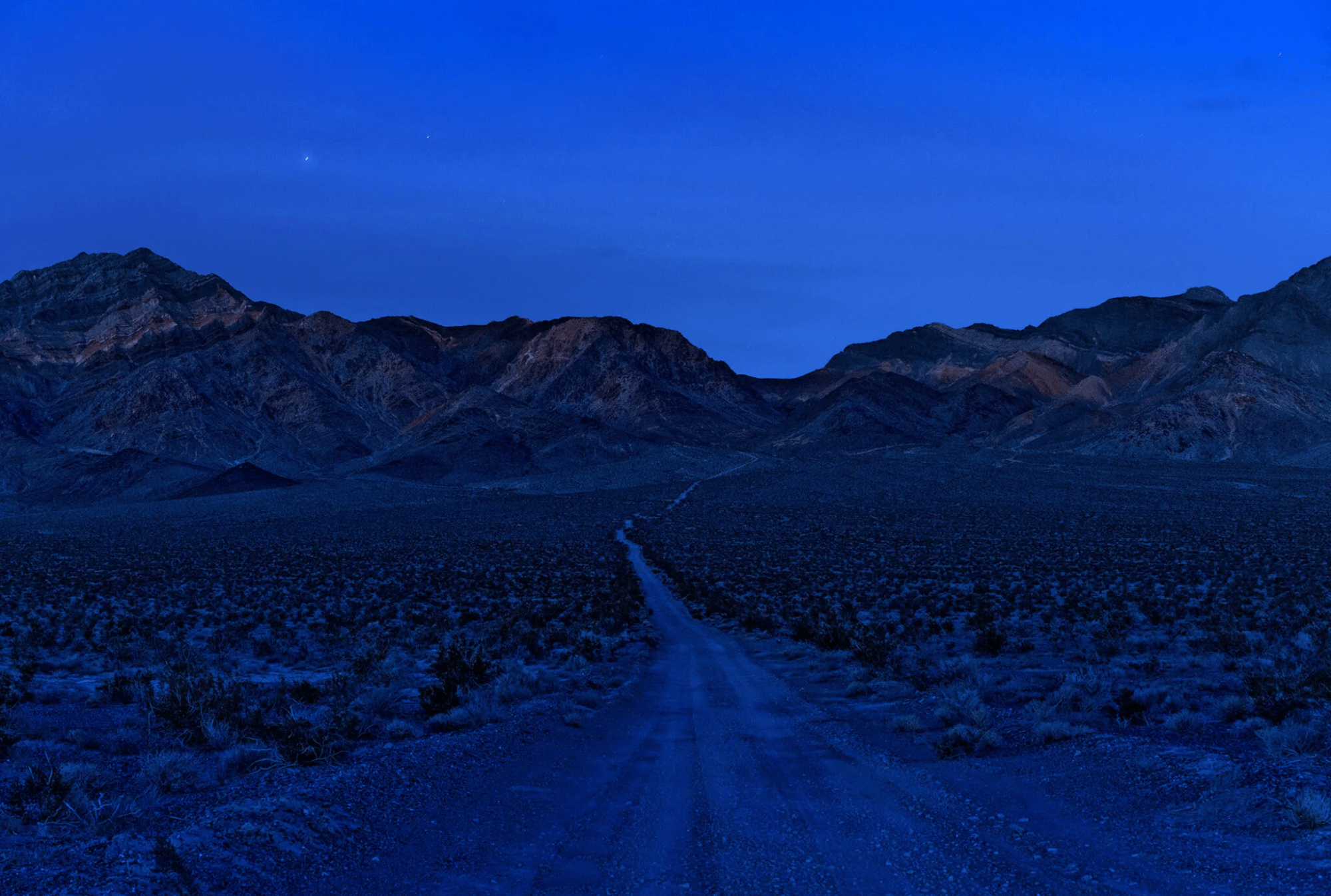 A photo of the desert at sunset