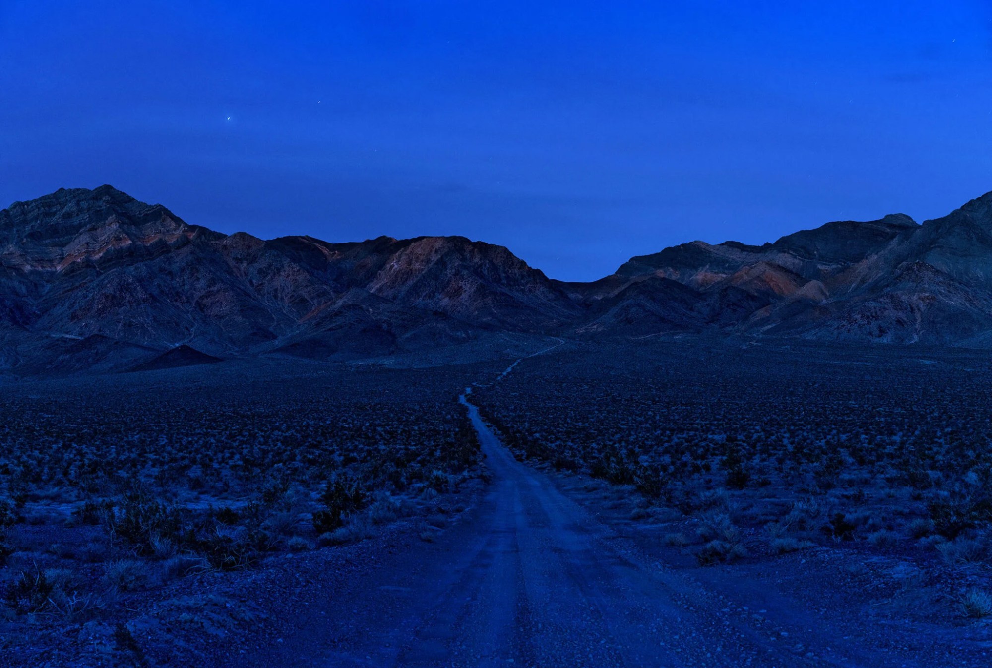 A photo of the desert at sunset