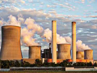 Funnels at a nuclear power plant