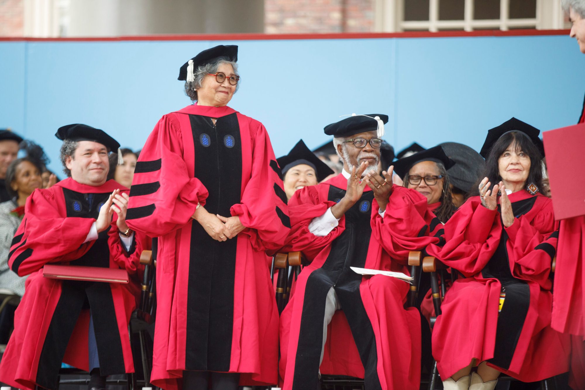 Harvard Honorands on stage during Commencement