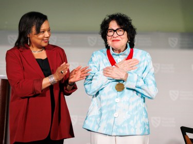 Sonia Sotomayor receiving the Radcliffe Medal