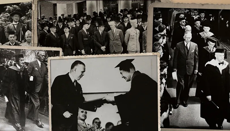 A collage from a 1940s Commencement