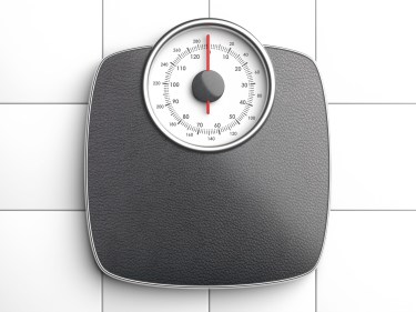 A bathroom scale