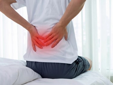 A person with back pain