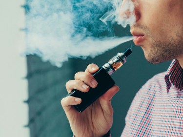 A man vaping